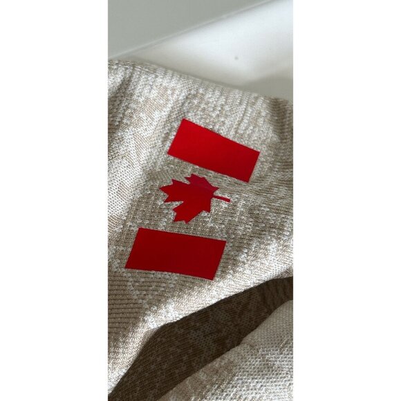 Lululemon Womens Beige Canada Maple Leaf Short Sleeve Performance Shirt - Picture 3 of 7